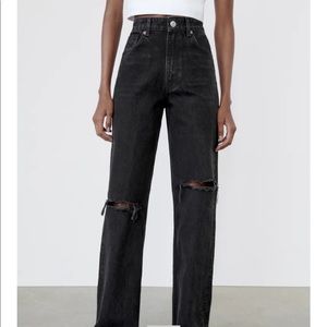 High Rise Wide Leg Zara Black Jeans